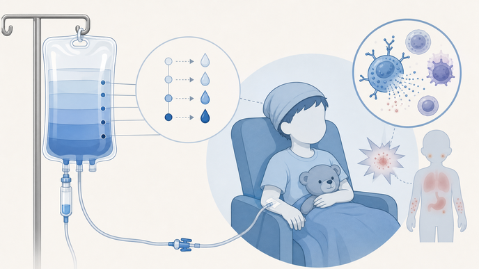 Pediatric chemotherapy desensitization with immune cell reaction and infusion bag