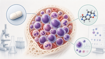Bone marrow leukemia cells with posaconazole and venetoclax interaction concept