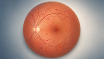 Illustrated retina with subtle microvascular lesions associated with early nonproliferative diabetic retinopathy