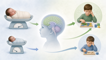 Developing pediatric brain and birth weight scale representing later executive function