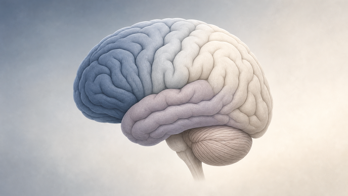 Illustrated brain at rest with subtle tonal regions representing sleep disturbance patterns in psychiatric outpatients