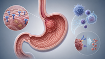 Stomach and gastroesophageal junction showing HER2 positive gastric cancer with immune checkpoint inhibitor treatment