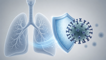 Influenza virion and protected respiratory tract representing mRNA1010 vaccine efficacy in older adults