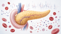 Pancreas with blood cell and molecular signal cues representing early pancreatic cancer screening