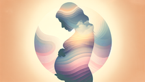 Simplified uterus with HIV virion and shield symbolizing HIV PrEP research in pregnancy