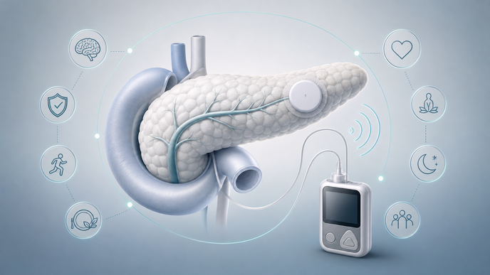 Stylized pancreas with continuous glucose monitor and insulin pump for type 1 diabetes