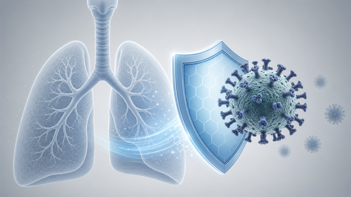 Influenza virion and protected respiratory tract representing mRNA1010 vaccine efficacy in older adults