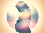 Simplified placental tissue with subtle glucose pattern representing early gestational diabetes risk prediction