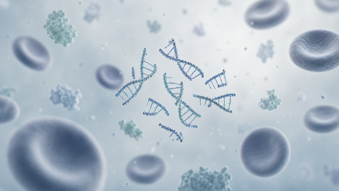 Illustrated cellfree DNA fragments in blood plasma