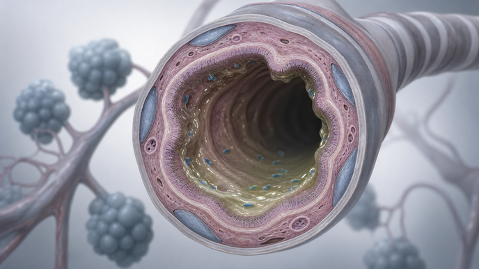 bronchiectasis low eosinophils bacteria