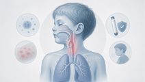 Pediatric airway and chest illustration showing anaphylaxis risk after epinephrine treatment