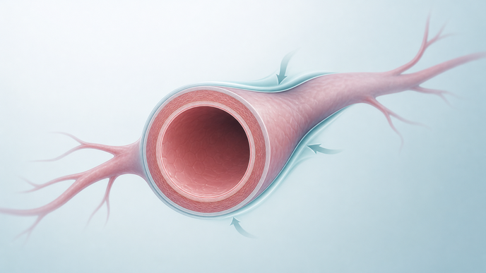 Simplified arterial vessel illustrating vasopressor support of vascular tone during septic shock