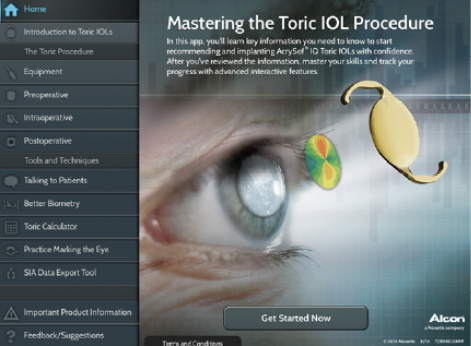 Figure 2. The Toric Pro app is a multimedia tool now available for the iPad.