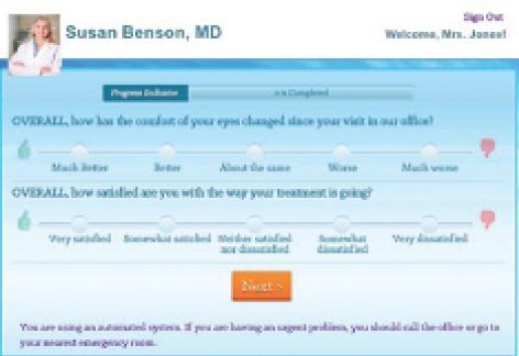 Figure 1. Patients answer questions in a graphical interface on a smartphone, tablet, or computer screen.
