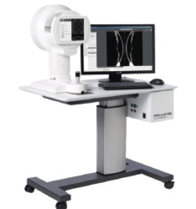 Figure 2. Placido-disc topography provides
data on anterior corneal curvature,
surface irregularities, and tear-film quality;
Scheimpflug tomography provides corneal
pachymetry and elevation data, plus 3-D
anterior chamber analysis and ray-tracing
capabilities; and optical biometry allows
determination of AL, LT, and other intraocular
distances for premium IOL planning.