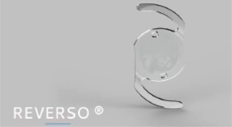 Figure 1. The Reverso sulcus multifocal IOL has J-loop, one-size-fits-all haptics.