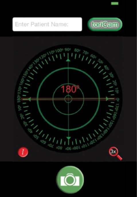 Figure 1. Screen shot of the toriCam app.