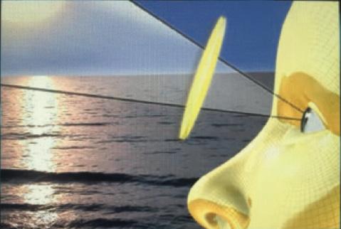 Figure 2. Upon exposure to UV light, the spiro-carbon bond breaks, and the lens is activated and turns yellow.